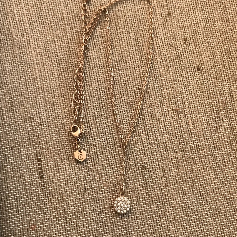 Touchstone Crystal Blush Circle Y-necklace